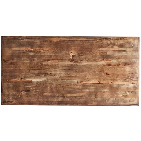 30'' x 60" Rectangular Butcher Block style Restaurant Table Top in Vintage Wood