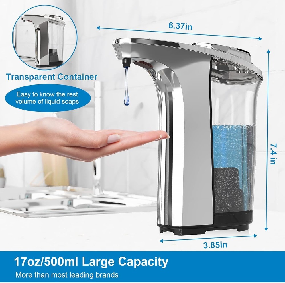 Automatic Soap Dispenser, Touchless Dish Soap Dispenser 17oz/500ml with Infra...