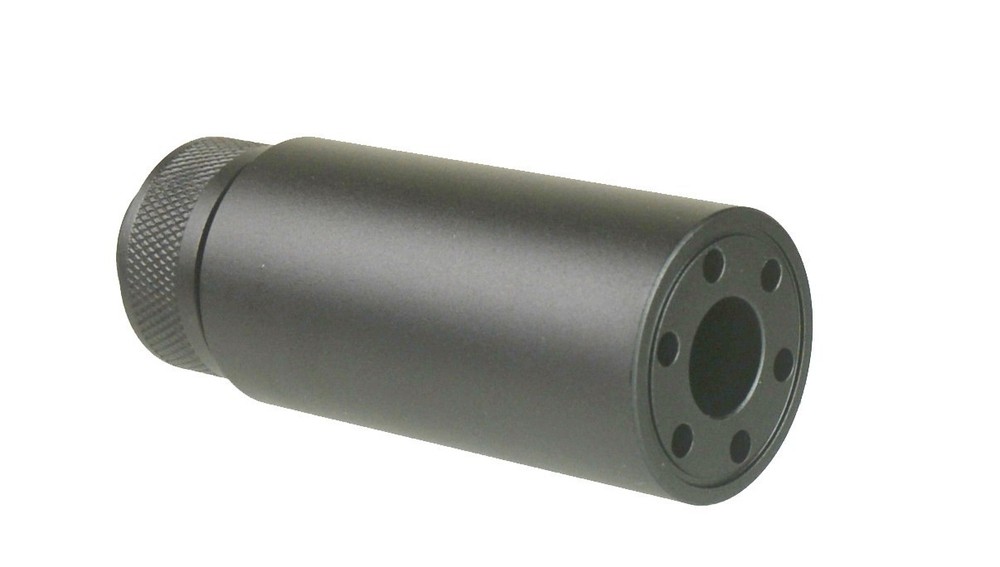Black 3.2 inch 5/8x24 TPI Thread Compensator Low Concussion Muzzle Brake