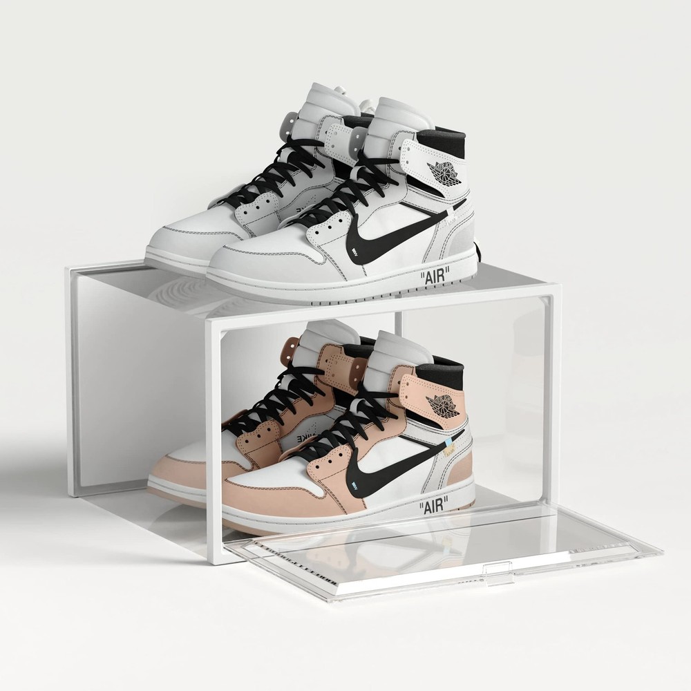 SEE SPRING 6 Pack Shoe Storage Box, Clear Plastic Stackable Shoe Organizer fo...