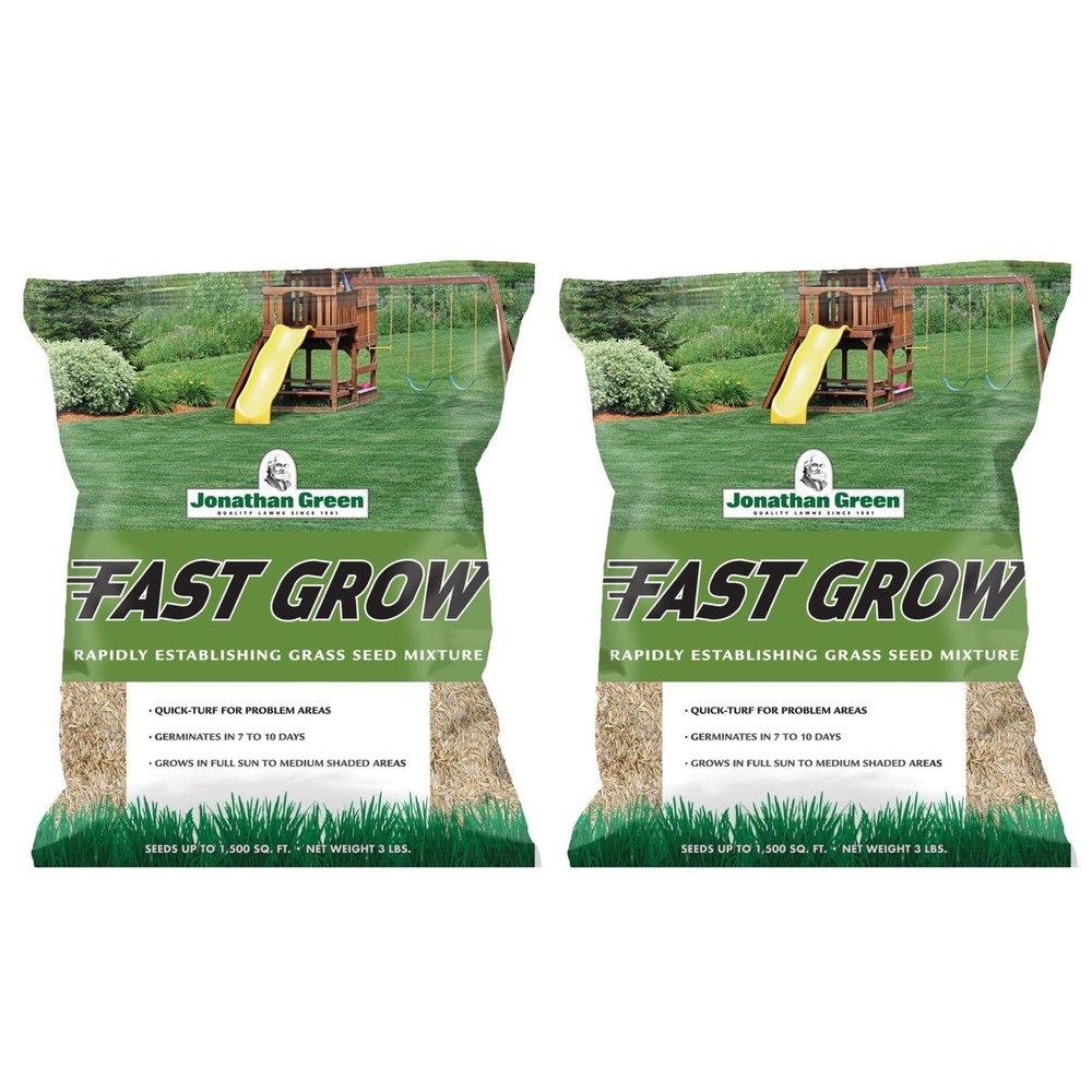 Jonathan Green Fast Grow Rapidly Establishing Grass Seed Mixture, 3lbs, 2 Pack