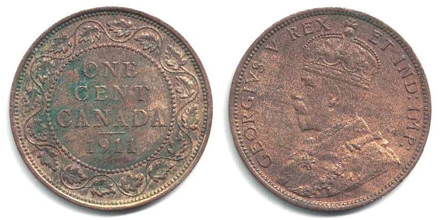 🍁 Canada 1911 Large Cent -- A Nice-looking Problem Free Lightly Circulated Coin