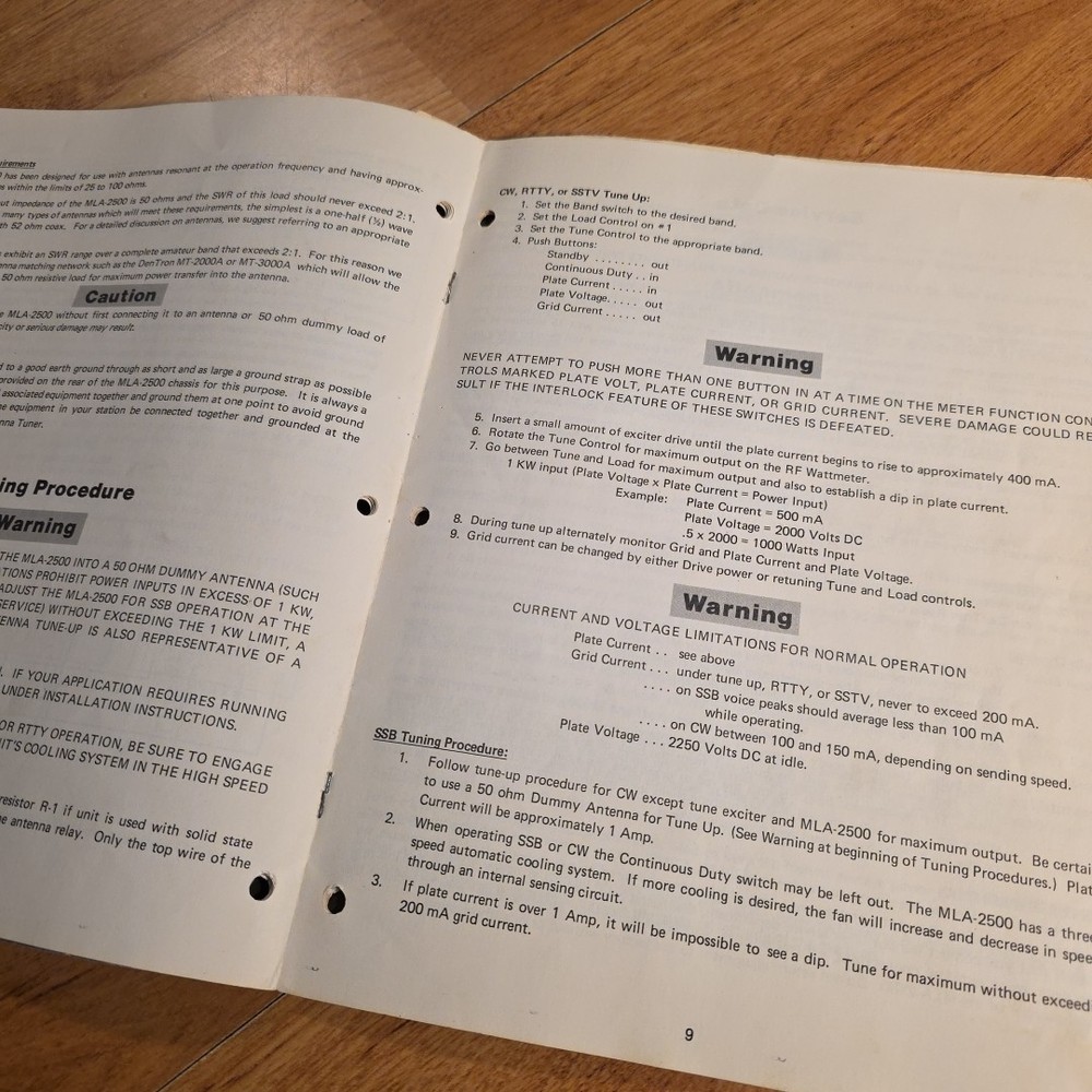 Dentron MLA-2500 Operating Instruction Manual