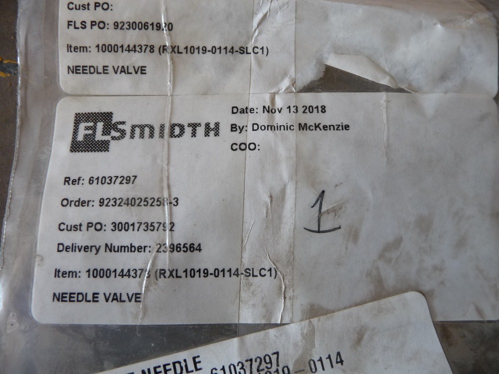 FLSmidth Needle Valve RXL1019-0114