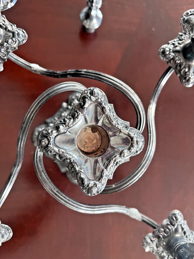 Antique Adelphi Silverplate 5 Candle Candelabra