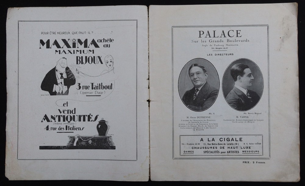 1920 PALACE Music Hall Art Deco Style Program