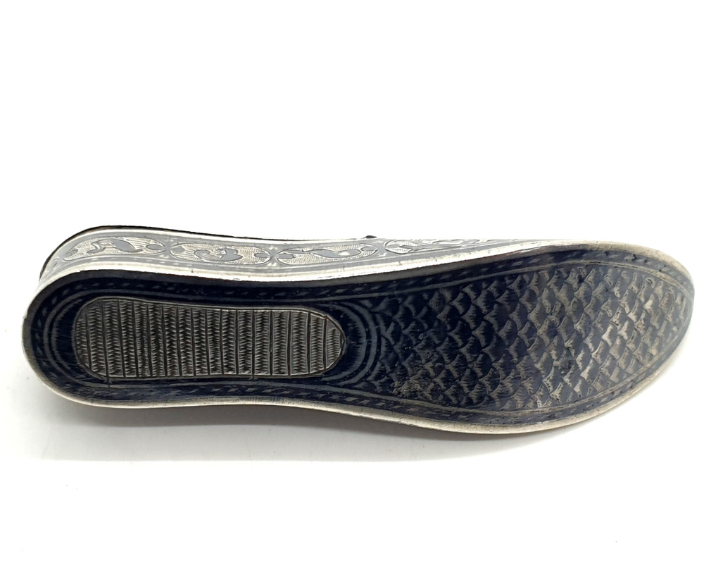 Antique Russian Silver & Niello Shoe Vesta Case