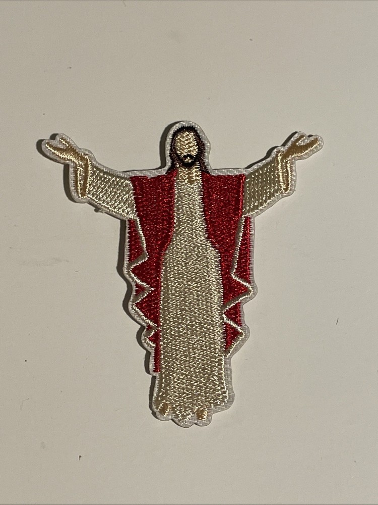 Jesus Rising Embroidered Iron On Patch New