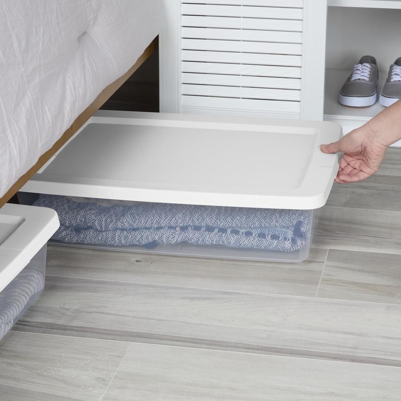 28 Qt Clear Stackable Storage Box Under Bed Household Organization