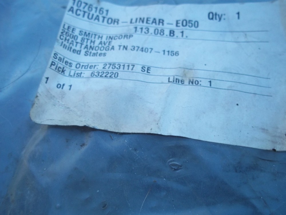 ELGIN LINEAR ACTUATOR P/N 1076161