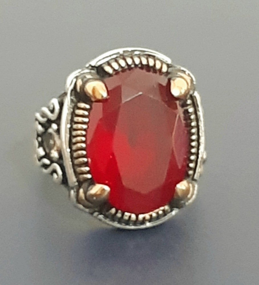 925 SILVER RING Men Solitaire Spinel Ring Sterling Man $