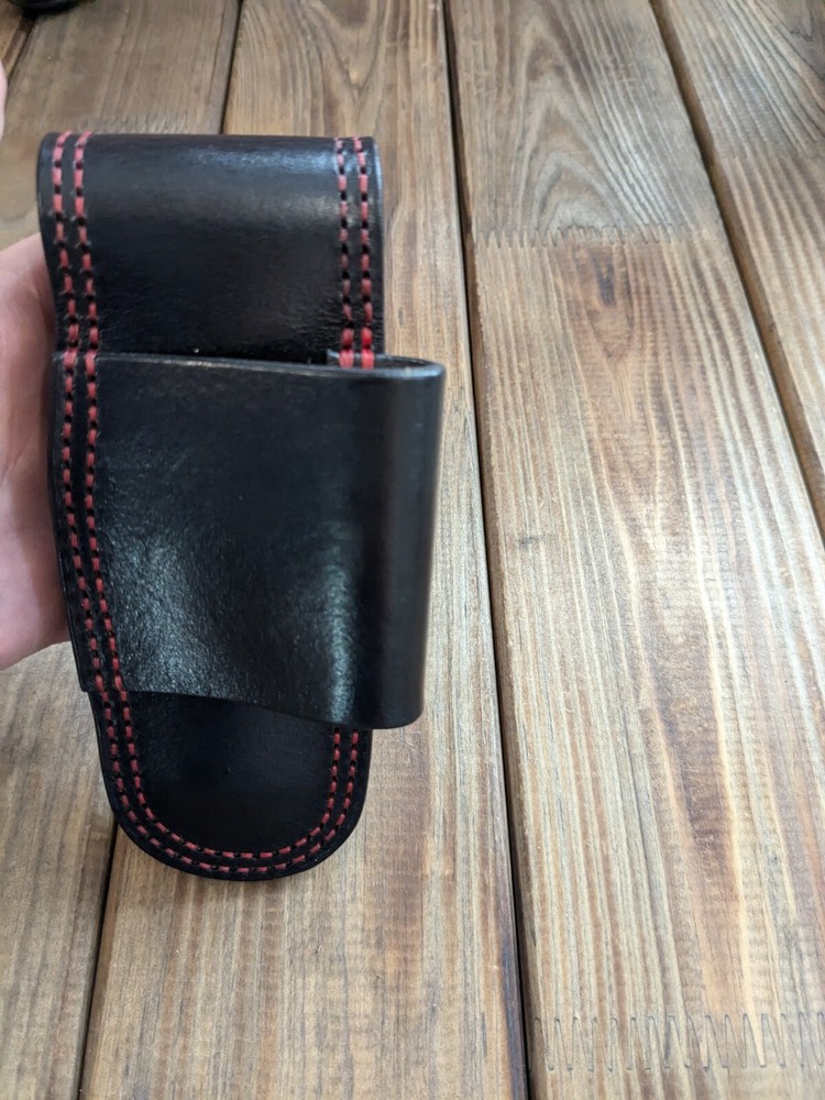 Horizontal scabard leather sheath for buck 110 Folding Hunter