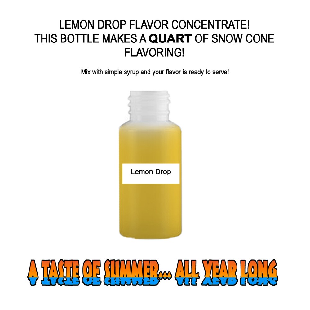 LEMON DROP MIX SNOW CONE/SHAVED ICE FLAVOR CONCENTRATE MAKES 1 QUART