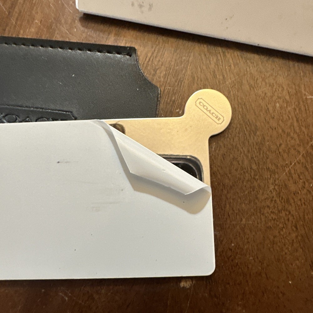 Coach Pocket Mirror Black Leather