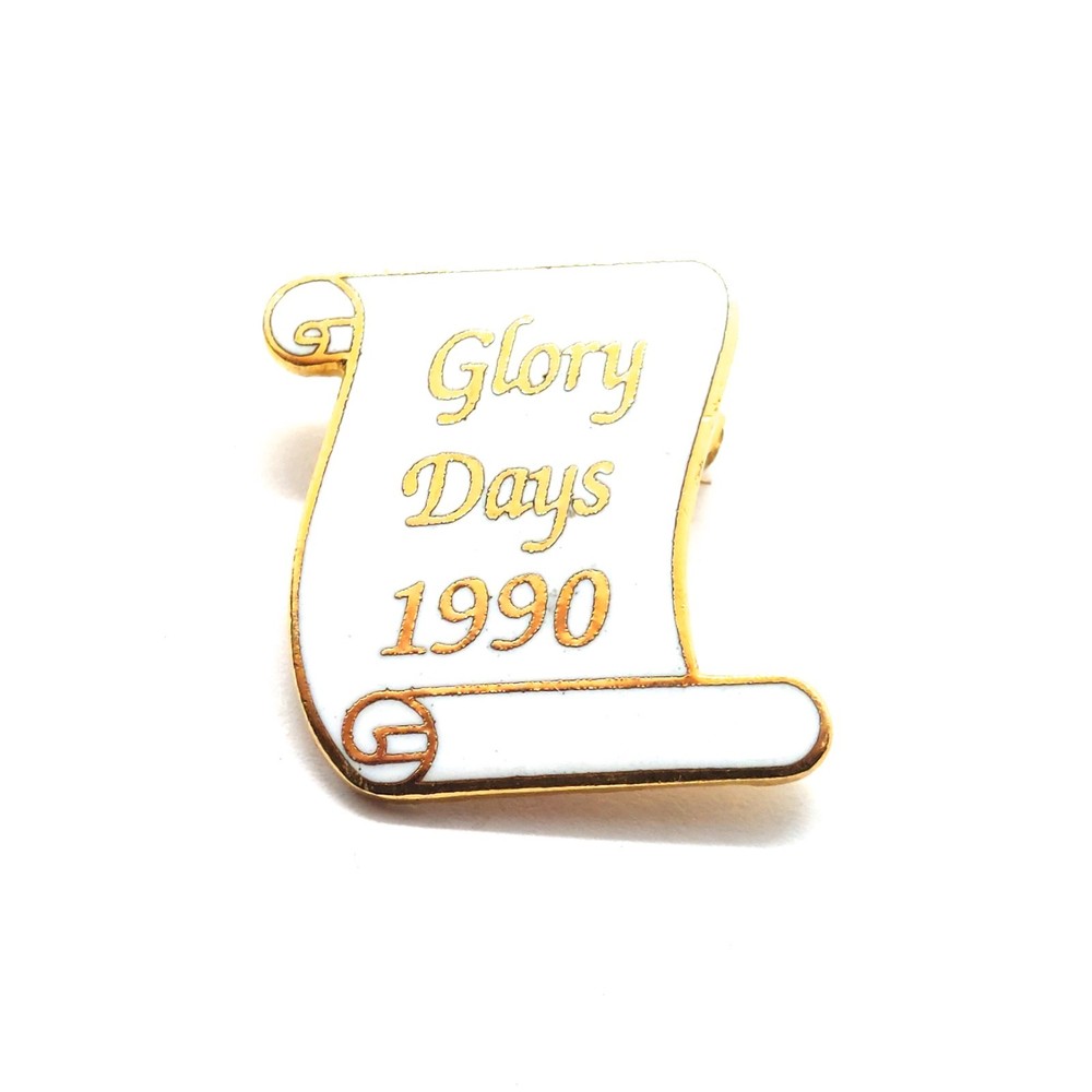 Glory Days 1990 Pin Scroll Celebration Nostalgic Commemorative Vintage