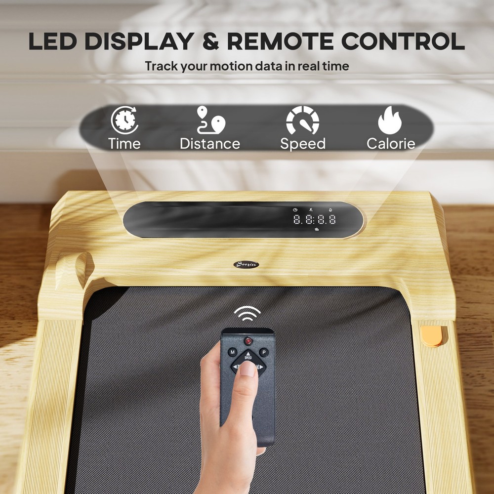 Walking Pad Under Desk Treadmill with Remote Control, Wheels