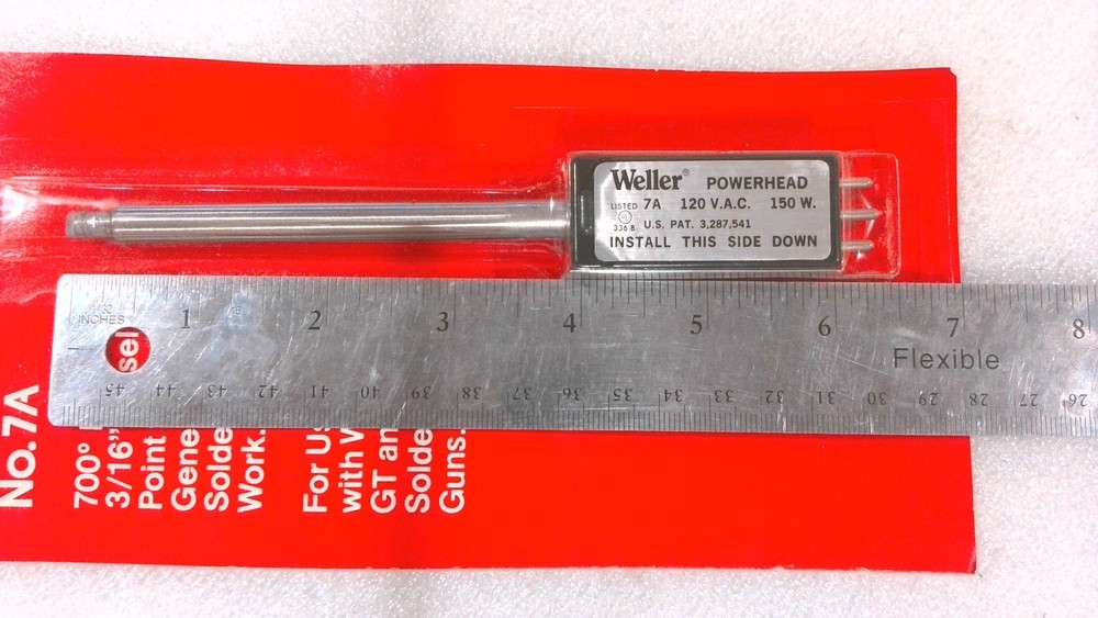 WELLER NO. 7A SOLID STATE POWERHEAD, GT SOLDER GUN CHISEL TIP 0.187"