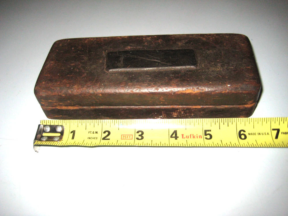 Antique Honing Sharpening Stone Knife Sharpener Kitchen Tool Wood Box Case