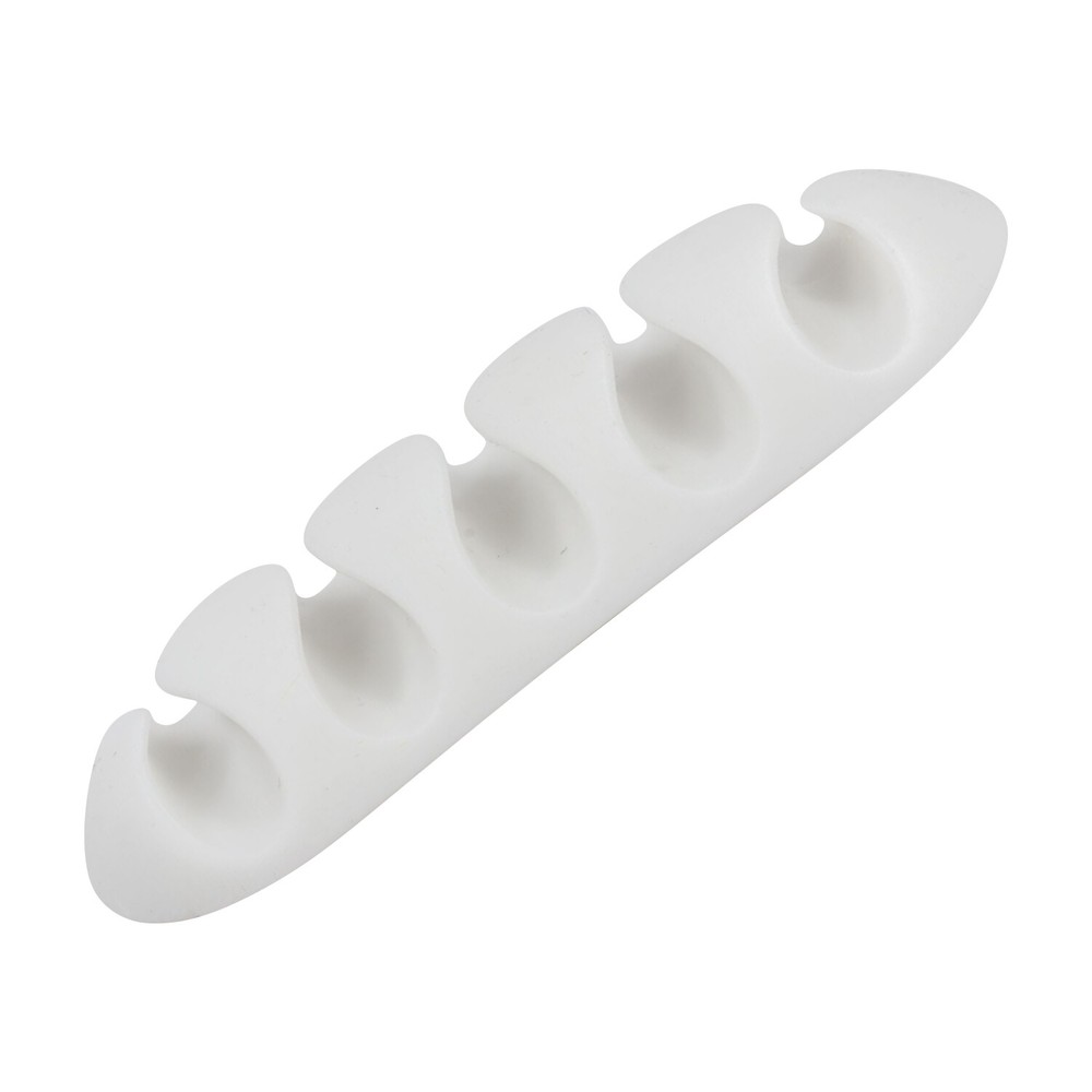 Rok Hardware Multipurpose Quintuple Cable Clip, Desktop Cable Organizer, White