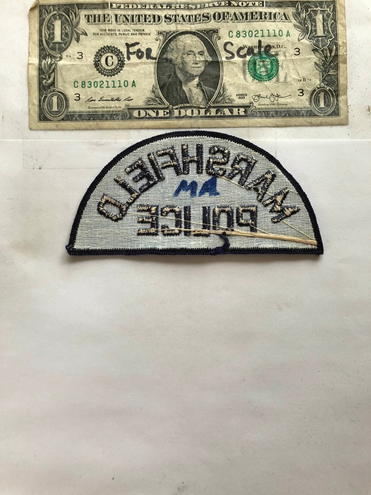 Marshfield Massachusetts Police Patch Un-sewn Great shape