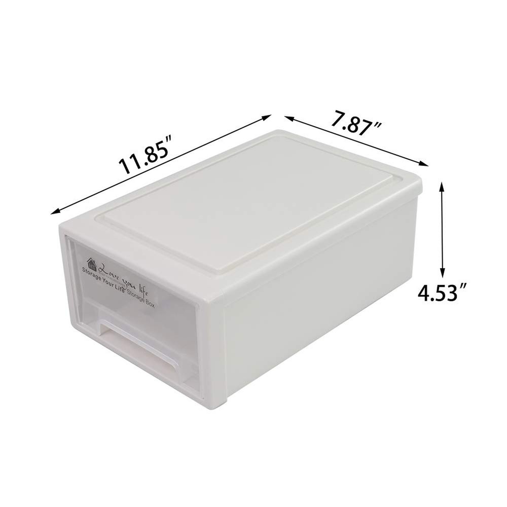 6 Quart Plastic Storage Drawers, Stackable Desktop Organizer, 3 Packs
