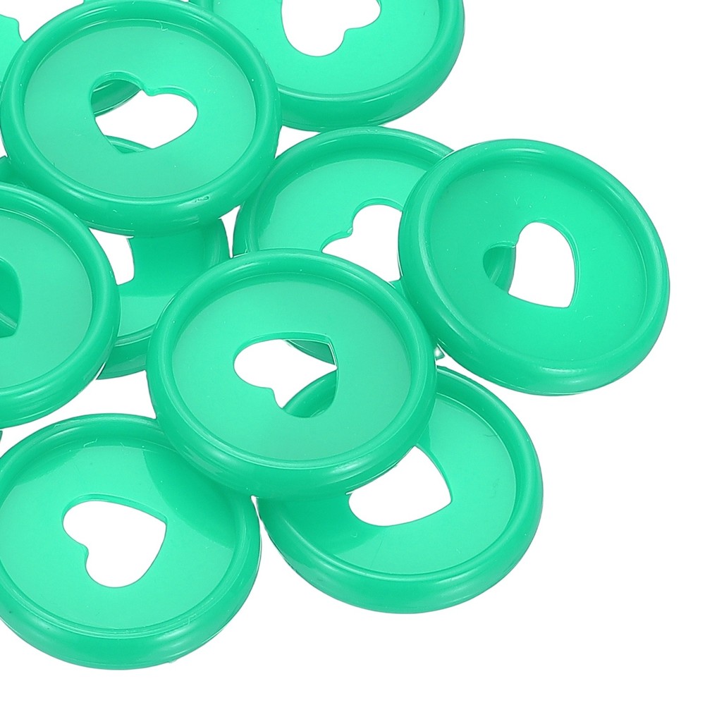 24mm Plastic Book Binding Discs, 22 Pack Expansion Discs Heart, Dark Green