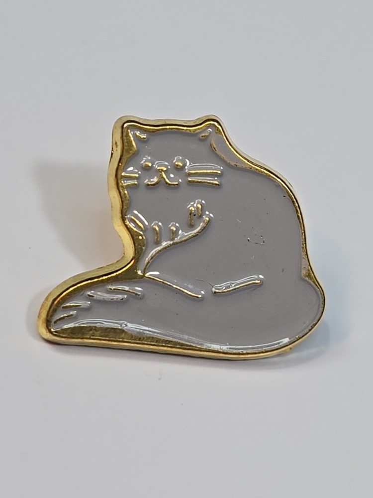 Gray Cat Lapel Pin Small Size