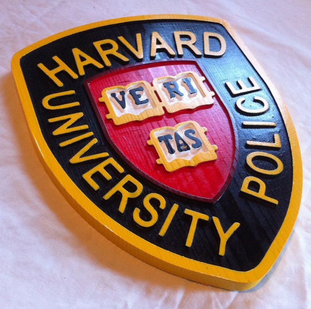 Police Harvard routed 3d wood patch plaque sign Custom