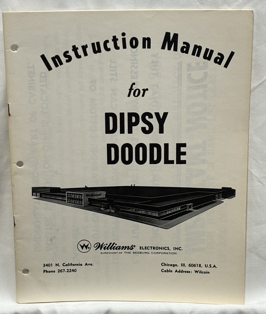 ORIGINAL-WILLIAMS-DIPSY DOODLE-INSTRUCTION MANUAL