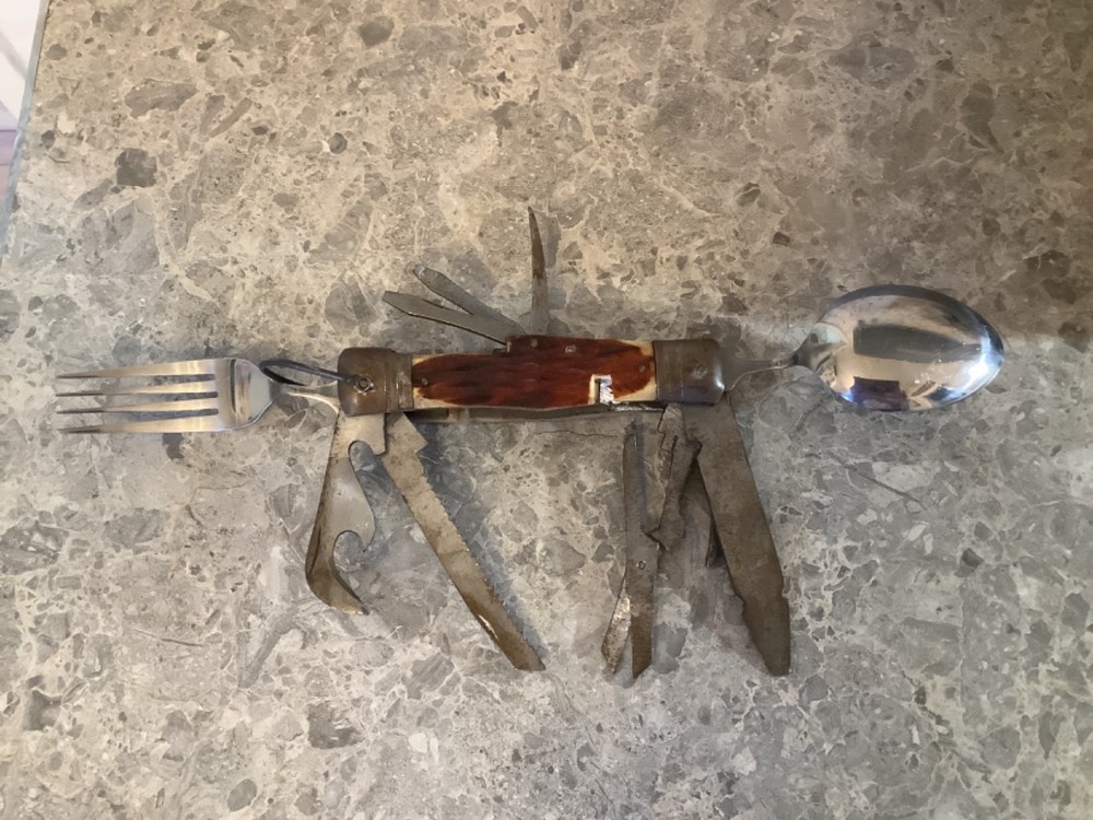 Vintage Valor Japanese camping multi tool leather sheath
