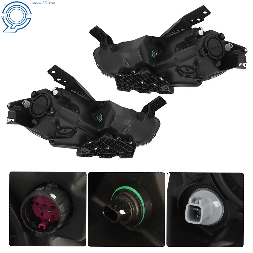 Headlight For Dodge Dart 2013-2016 Halogen Projector Black Housing Left+Right