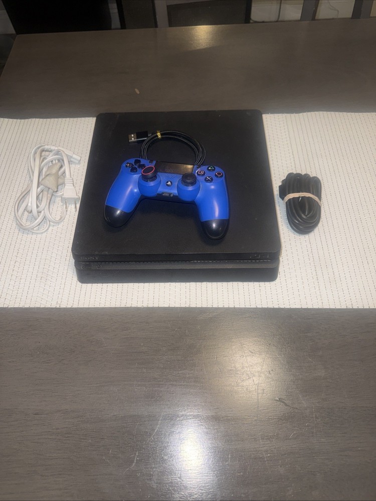Sony PlayStation 4 Slim 1TB Console & Controller Cables -Tested & Working