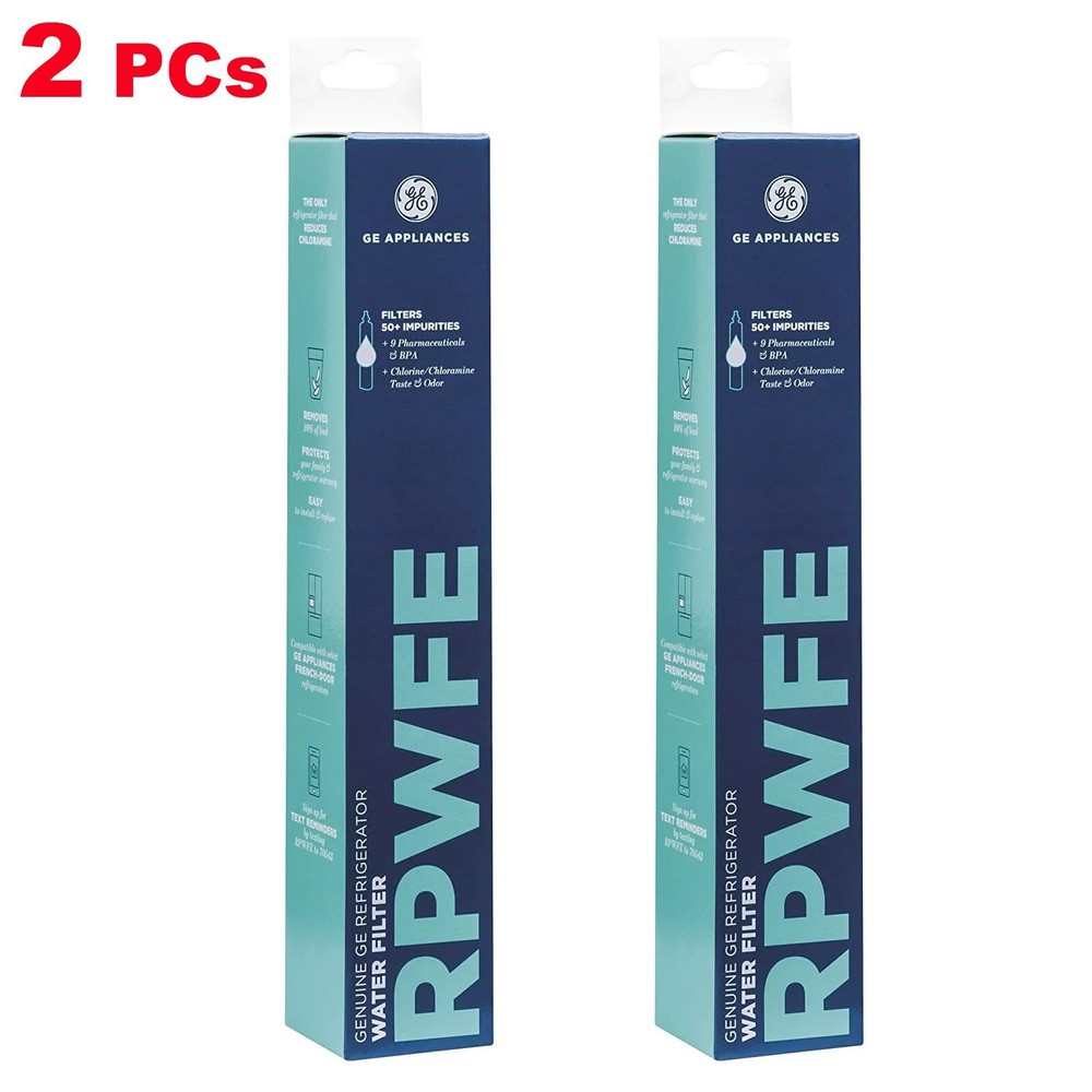 2-PC GE RPWFE Refrigerator Water Filter 2-Pack Household Fridge Filter（No chip)