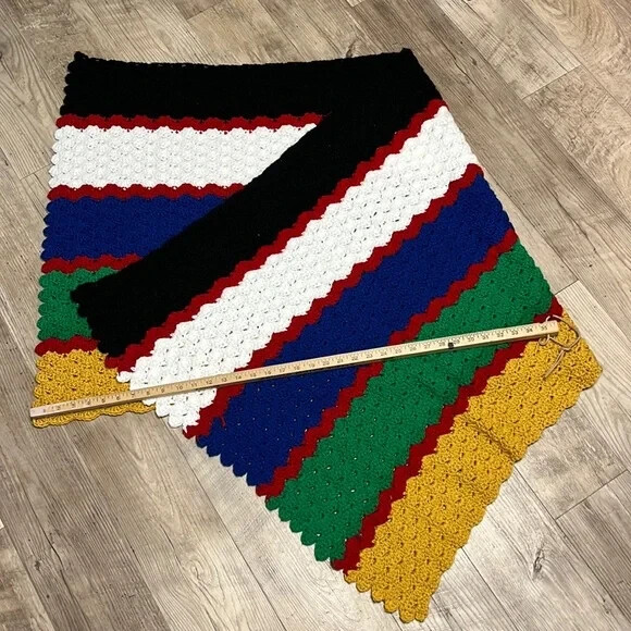 Vintage Soft Striped Afghan
