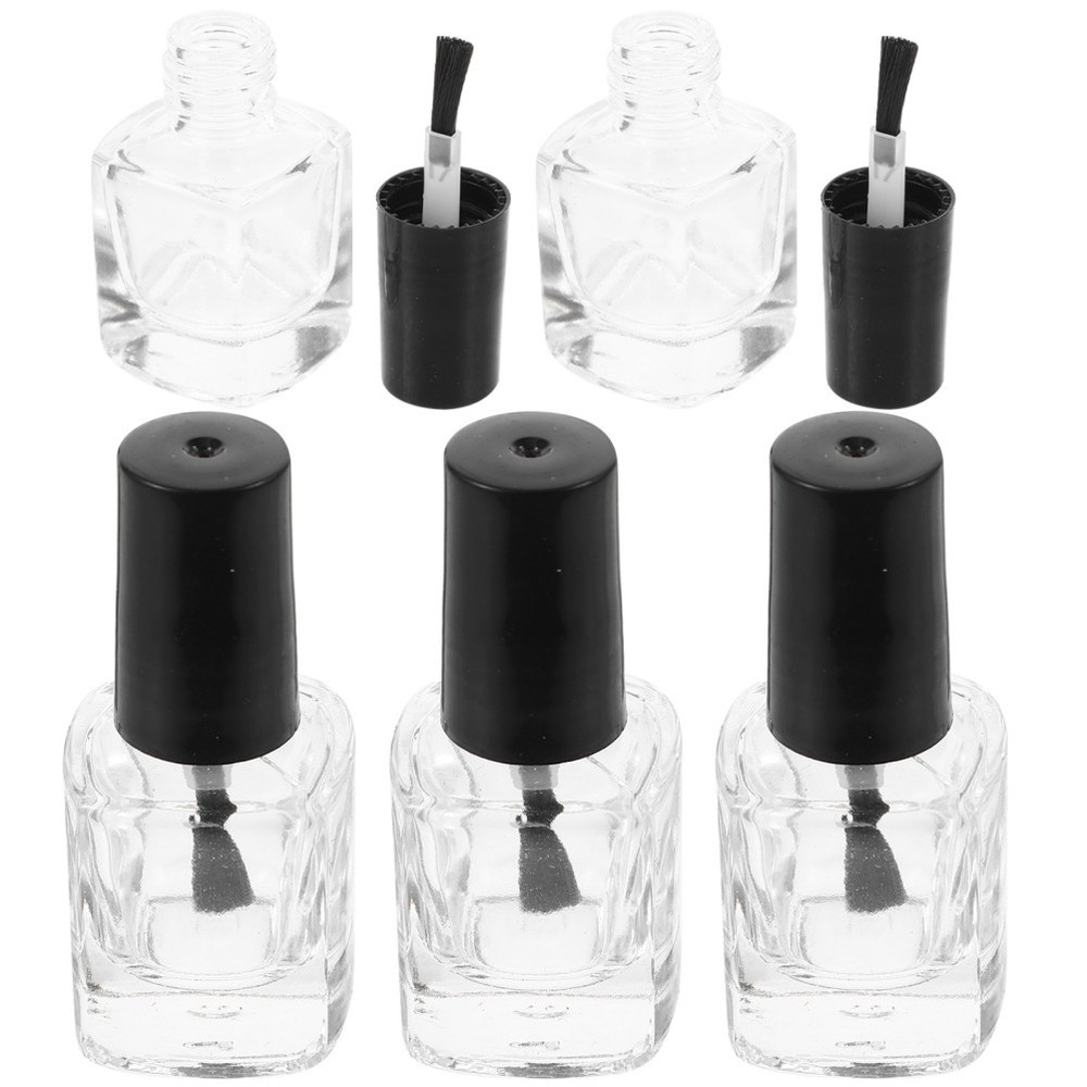 5 Pcs/pack Transparent Square Bottle Bulk Empty Polished Clear Containers