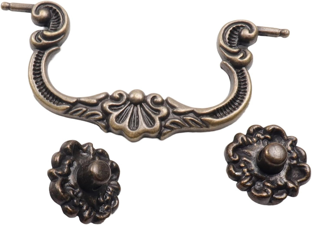 6 Pcs Antique Bail Handle Drop Pulls Vintage Bronze Drop Bail Drawer