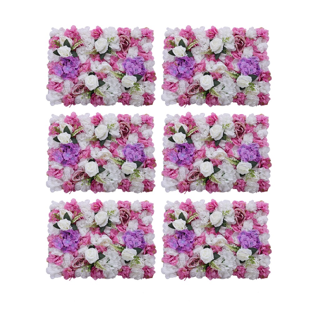 6 PCS Artificial Hydrangea Flower Panel Wedding Party Background Wall 60cm*40cm
