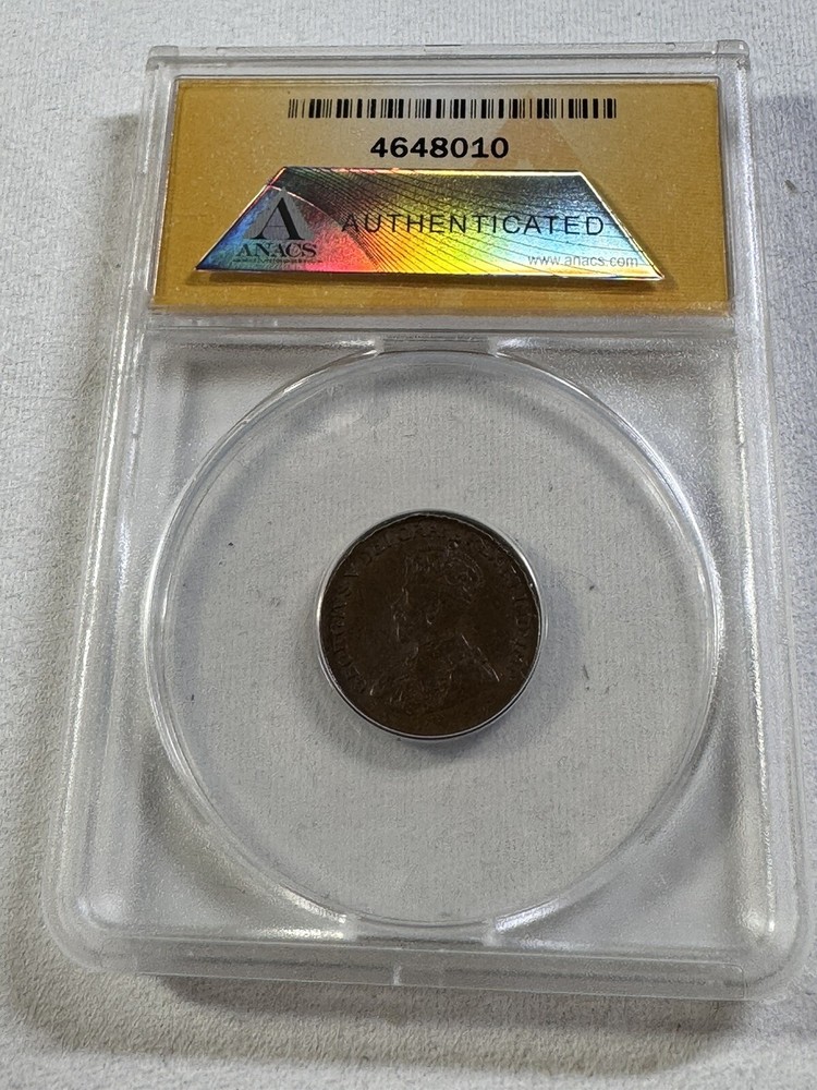 1933 Canada 1 Cent Graded AU 50 by ANACS