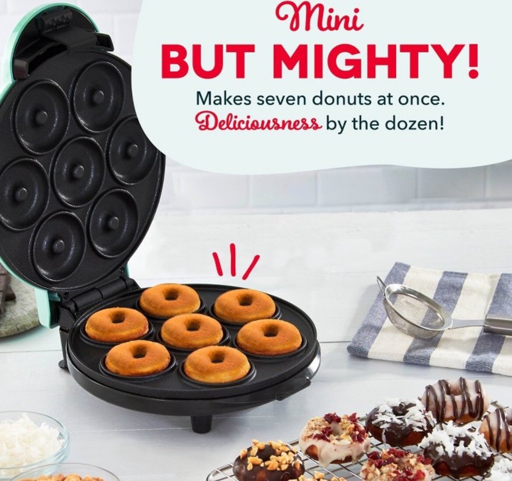 DASH Express MINI DONUT MAKER Non-Stick Donut Making Machine NEW