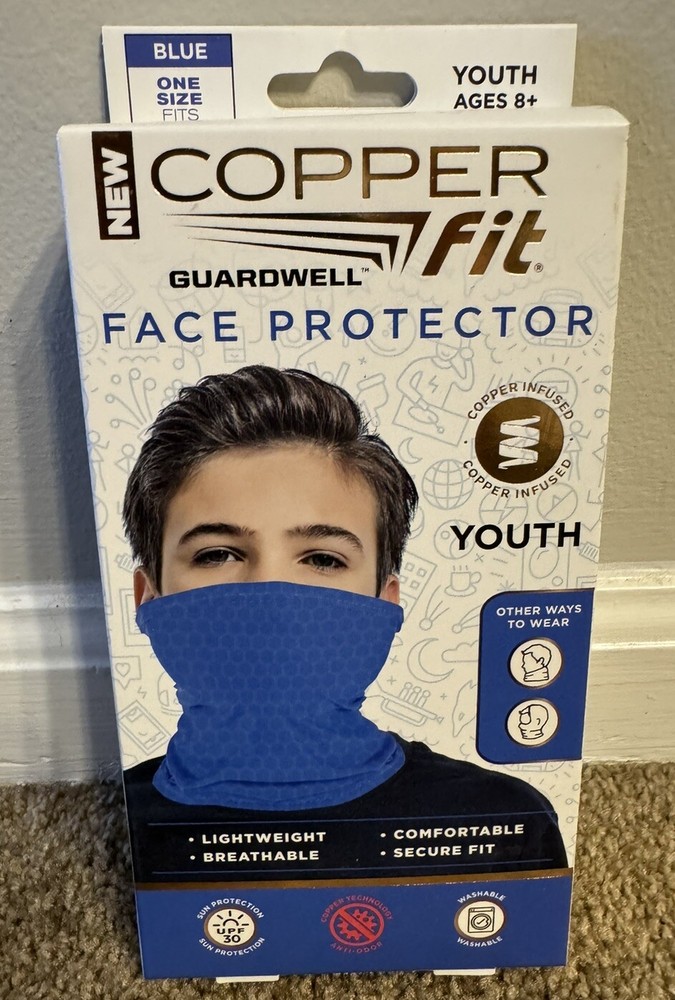 Copper Fit Youth Face Protector Blue One Size