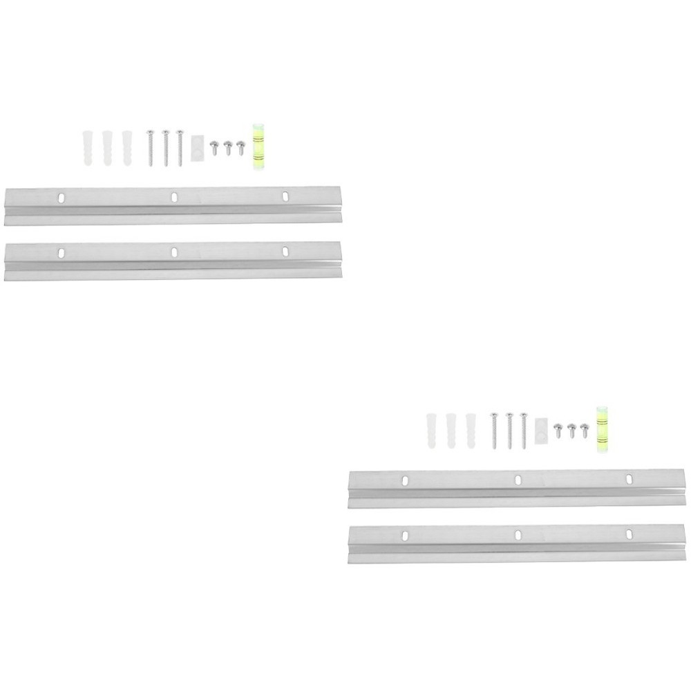 2 Sets Non Trace Picture Hooks Wall Mounting Interlocking Brackets