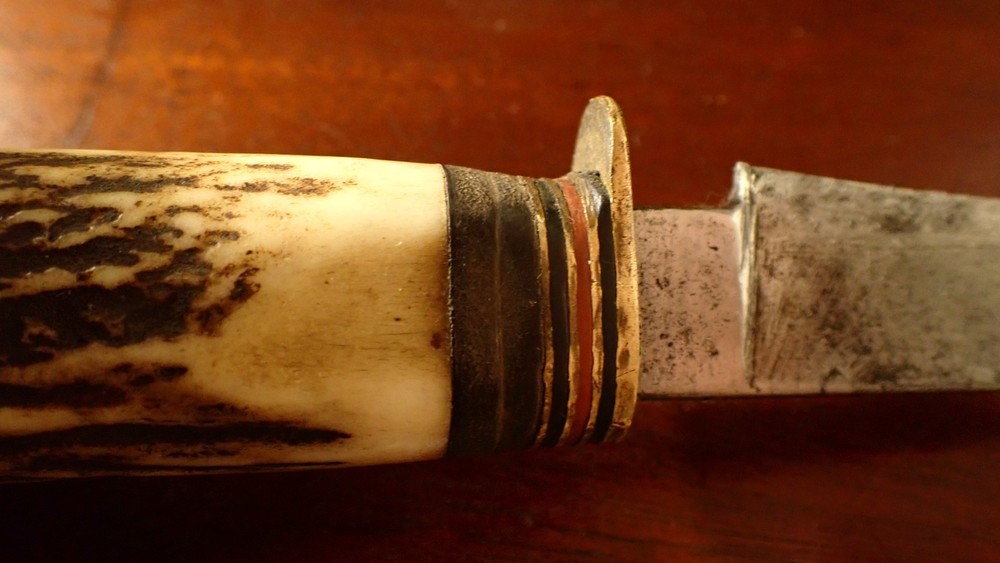 Vintage Antler Handle Fixed Blade Knife