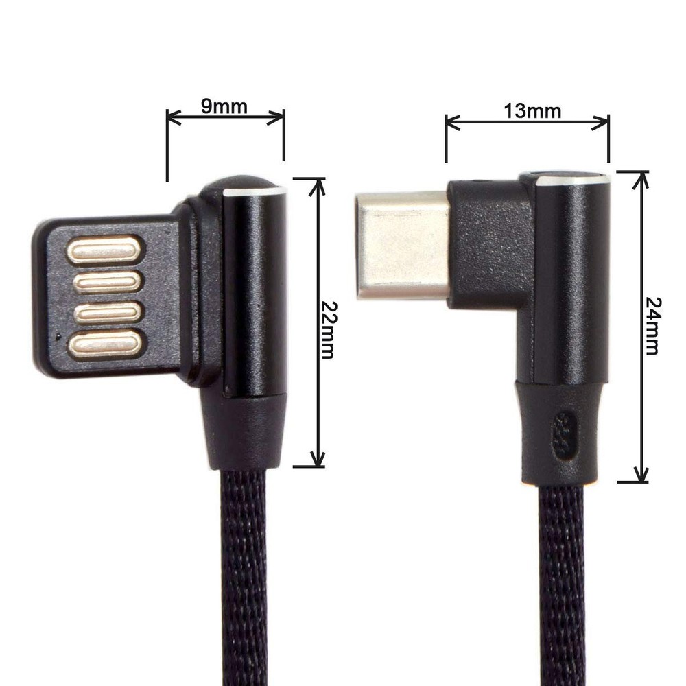 cablecc USB-C 3.1 Type-C to Left Type-C, Black USB2.0
