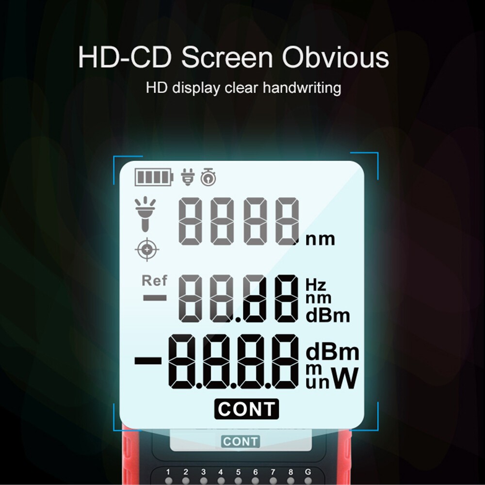 Fiber Optic Network Cable Tester Optical Power Meter Red Light Source Wavelength