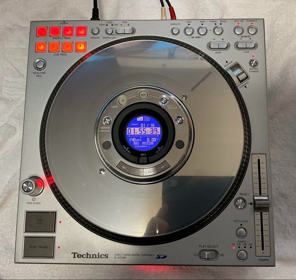 Technics SL-DZ1200 Silver Digital Direct Drive DJ Turntable System Working Used