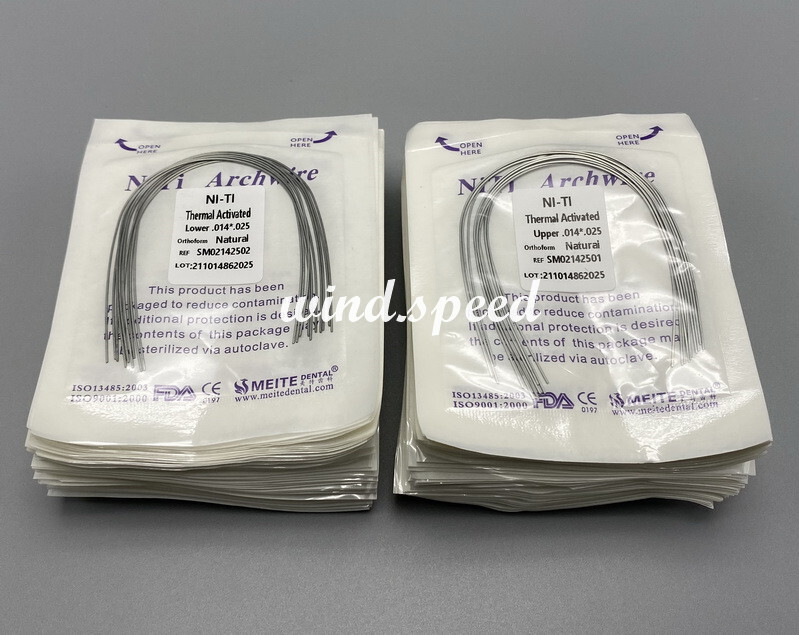 Dental Ortho Arch Wire Thermal Activated Niti Round Rectangular Natural Form