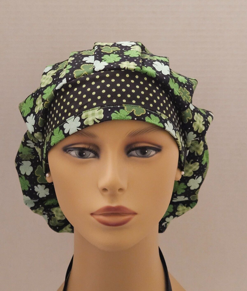 Bouffant/Ponytail Scrub Hat-  St. Patrick's