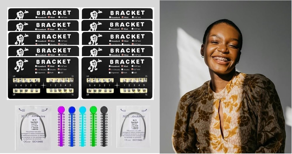 Teeth Model Brackets - 200pcs Pack with Ligature Ties