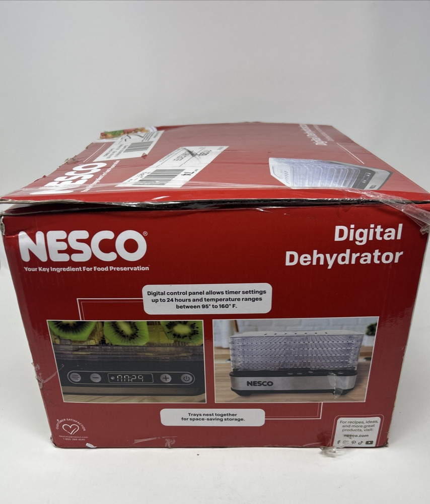 NESCO FD-5TC 5 Clear Tray Rectangular Dehydrator with Digital Timer