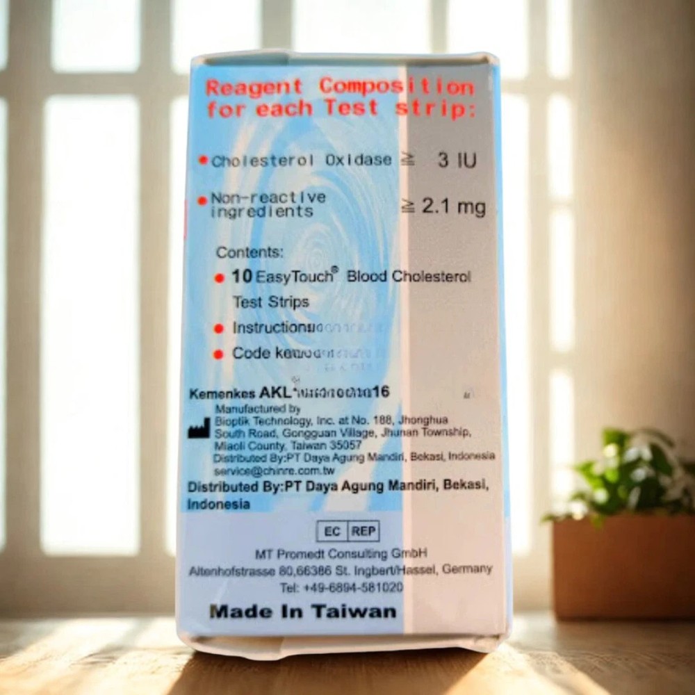 Original New 10 Test Strips Easy Touch For Cholesterol Level Check